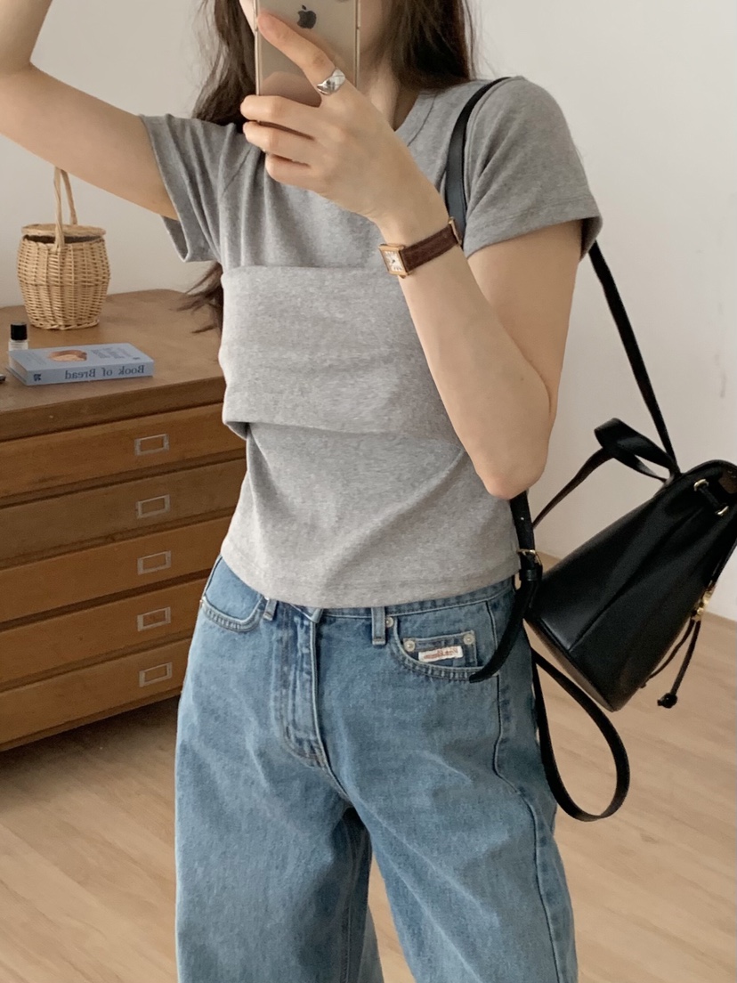FORMSTUDIO韓國㊣直郵東大門代購女裝新款推薦時尚25春夏T恤緊身FORMSTUDIOT恤