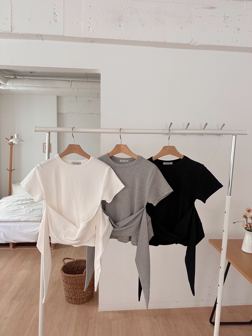 FORMSTUDIO韓國㊣直郵東大門代購女裝新款推薦時尚25春夏T恤緊身FORMSTUDIOT恤圖色3左三色