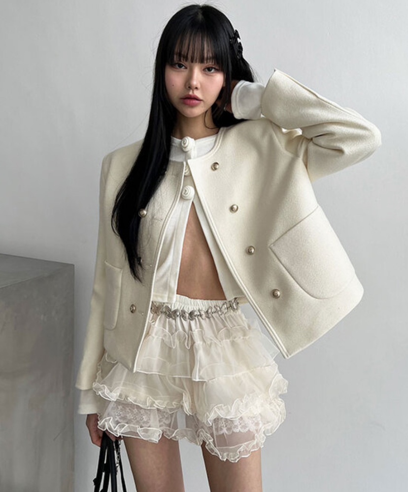 BYRING直郵韓國代購㊣女裝新品休閑時尚職業人氣短褲荷葉邊BYRING短褲