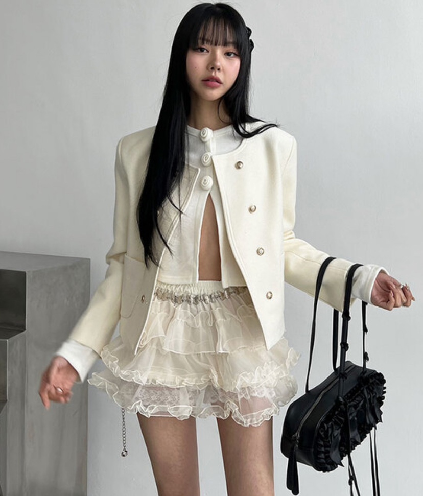 BYRING直郵韓國代購㊣女裝新品休閑時尚職業人氣短褲荷葉邊BYRING短褲