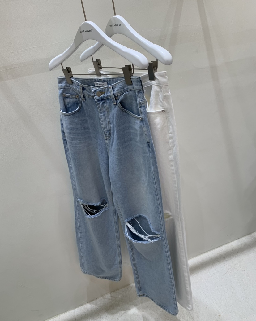 LOVE MOMENT韓國直郵㊣東大門實拍女裝新品休閑推薦牛仔褲LOVE MOMENT牛仔褲