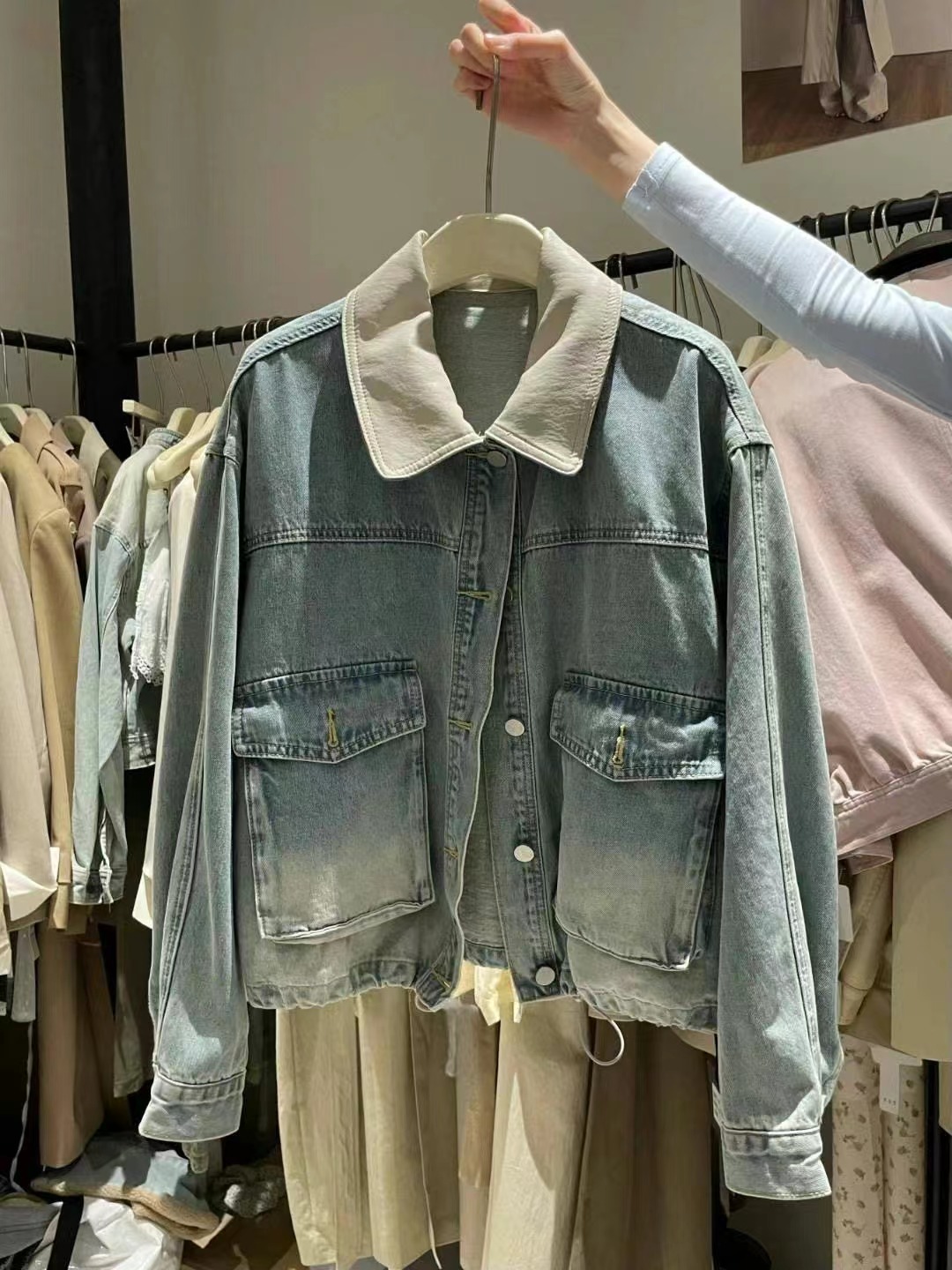 CELLONA直郵韓國代購㊣女裝新品25春夏職業休閑時尚夾克皮革CELLONA夾克