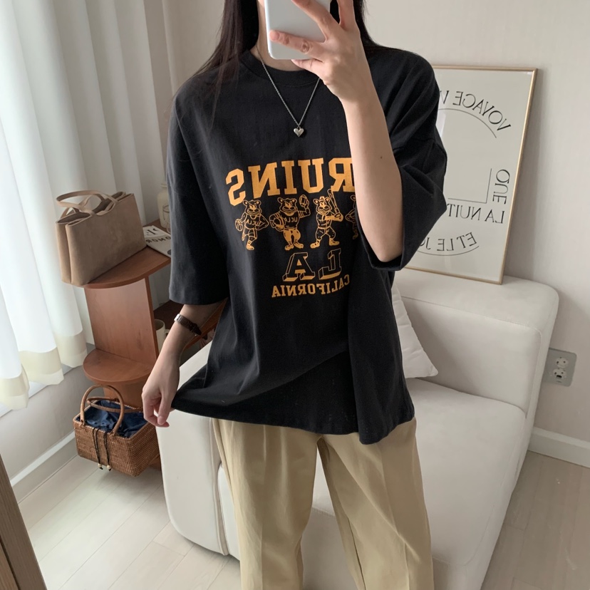 HELLO JINI直郵韓國代購㊣女裝新款人氣休閑25春夏熱賣T恤HELLO JINIT恤