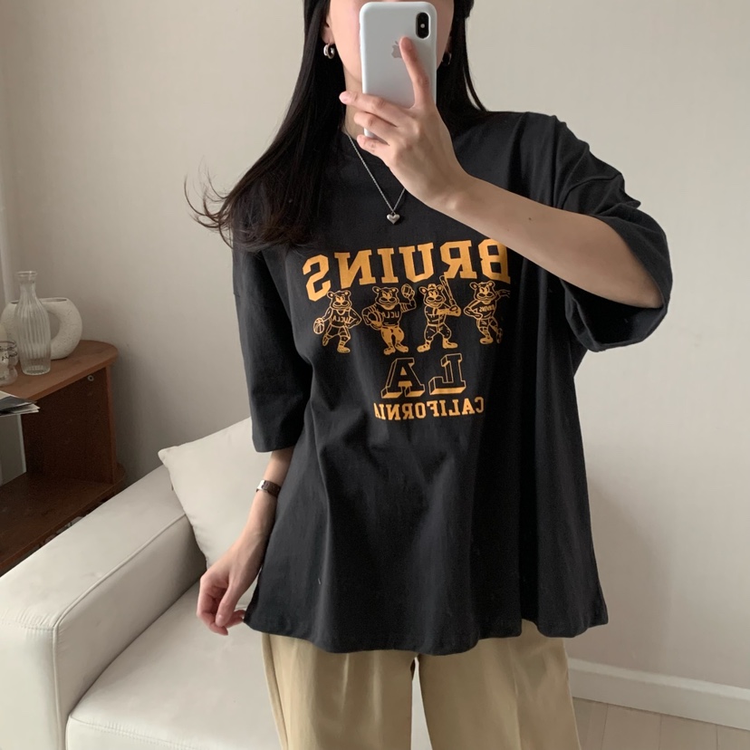 HELLO JINI直郵韓國代購㊣女裝新款人氣休閑25春夏熱賣T恤HELLO JINIT恤