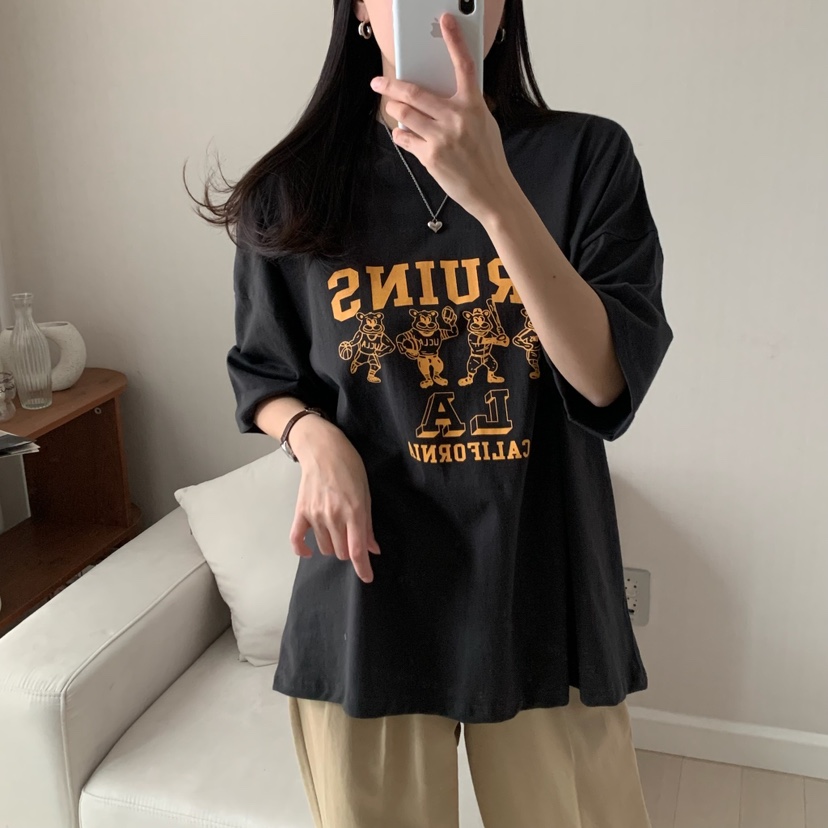 HELLO JINI直郵韓國代購㊣女裝新款人氣休閑25春夏熱賣T恤HELLO JINIT恤