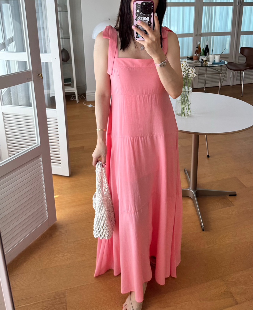 RIAH韓國㊣直郵東大門代購女裝新品熱賣連衣裙蝴蝶結打折長款RIAH連衣裙