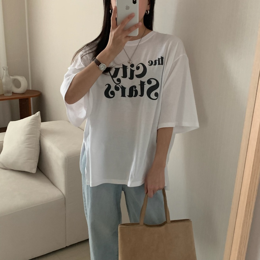HELLO JINI直郵韓國代購㊣女裝新款職業推薦人氣休閑熱賣T恤HELLO JINIT恤圖色2