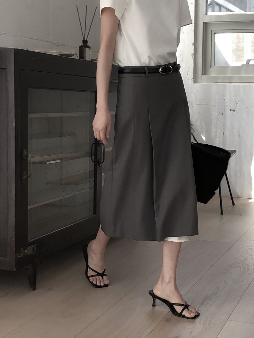 LE BUTTER韓國直郵㊣女裝新品休閑25春夏職業熱賣長裙雙層LE BUTTER長裙