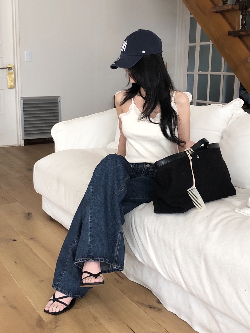 LE BUTTER韓國直郵㊣女裝新品25春夏職業時尚推薦人氣牛仔褲LE BUTTER牛仔褲