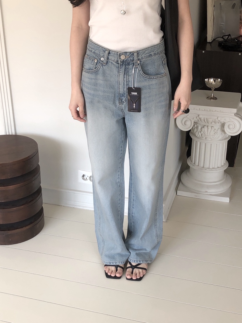 LE BUTTER韓國直郵㊣女裝新款推薦25春夏職業休閑牛仔褲拉絨LE BUTTER牛仔褲