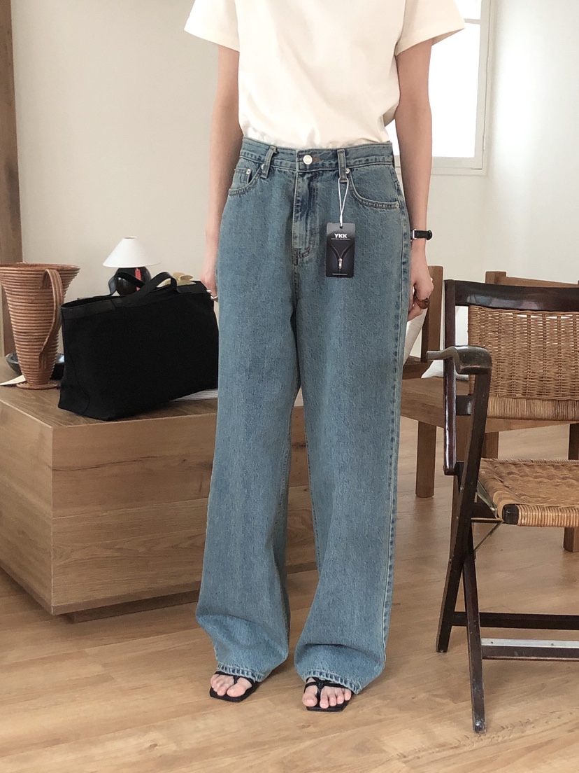 LE BUTTER韓國直郵㊣女裝新品休閑熱賣時尚25春夏推薦牛仔褲LE BUTTER牛仔褲