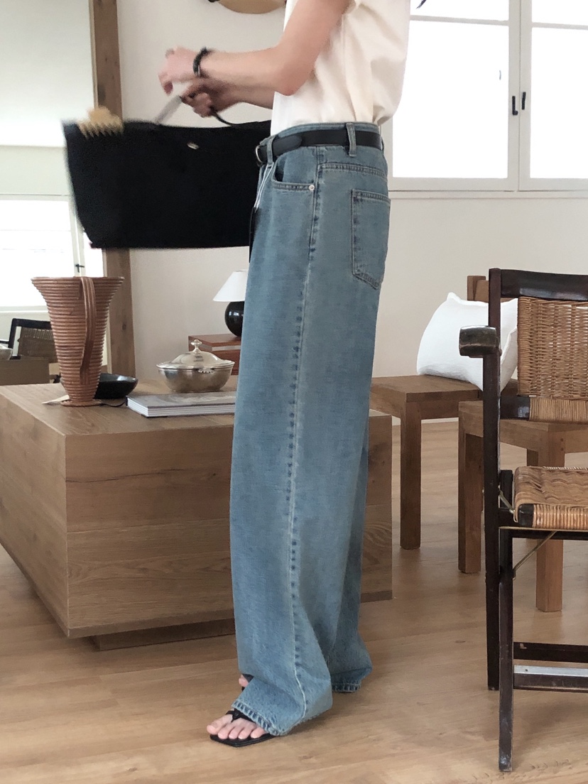 LE BUTTER韓國直郵㊣女裝新品休閑熱賣時尚25春夏推薦牛仔褲LE BUTTER牛仔褲