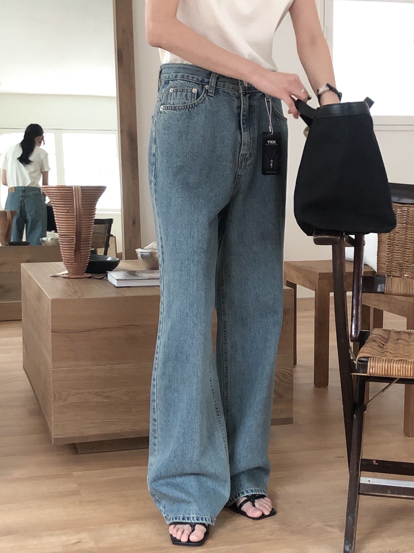 LE BUTTER韓國直郵㊣女裝新品休閑熱賣時尚25春夏推薦牛仔褲LE BUTTER牛仔褲