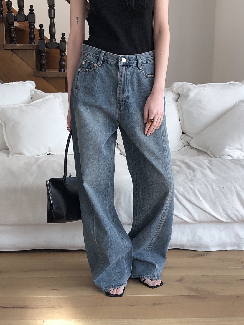 LE BUTTER韓國㊣直郵東大門代購女裝新品25春夏時尚牛仔褲LE BUTTER牛仔褲