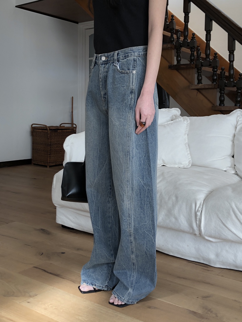 LE BUTTER韓國㊣直郵東大門代購女裝新品25春夏時尚牛仔褲LE BUTTER牛仔褲