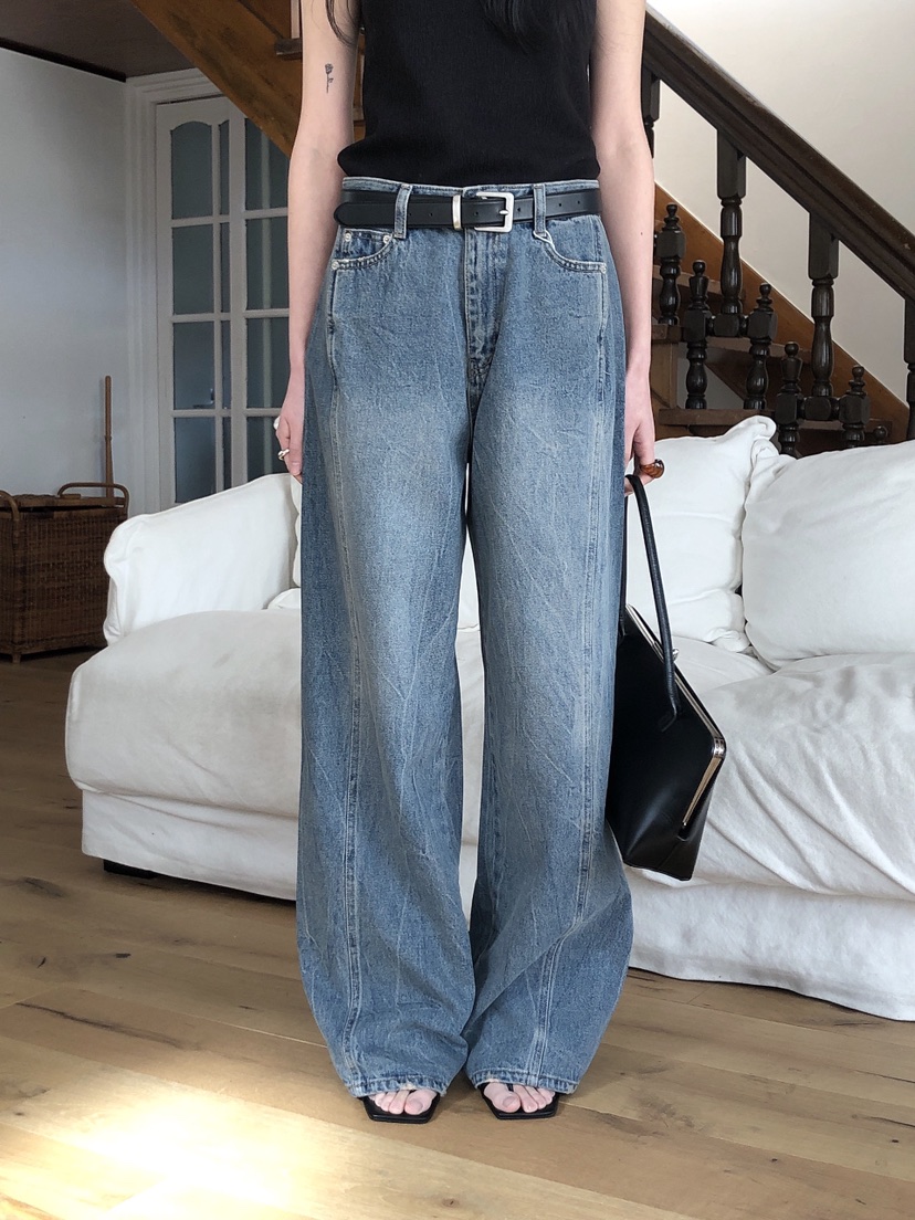 LE BUTTER韓國㊣直郵東大門代購女裝新品25春夏時尚牛仔褲LE BUTTER牛仔褲
