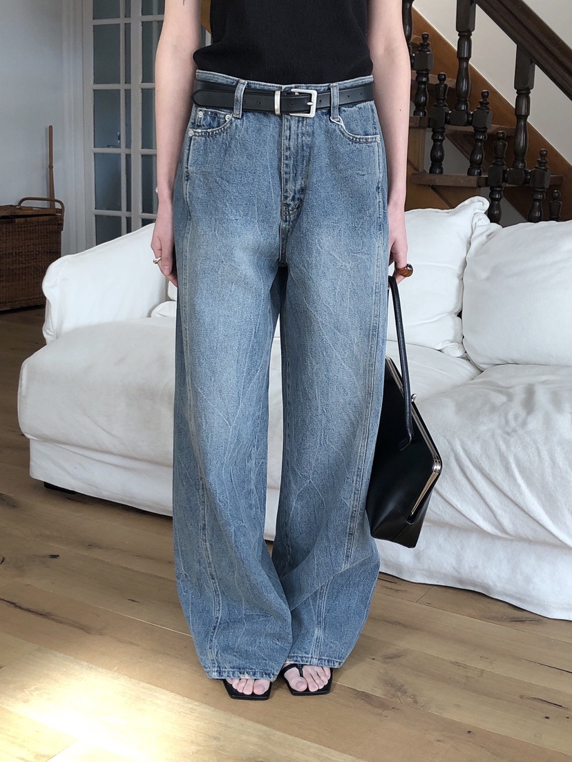 LE BUTTER韓國㊣直郵東大門代購女裝新品25春夏時尚牛仔褲LE BUTTER牛仔褲