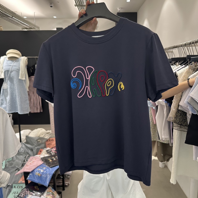 A.CES韓國直郵㊣女裝新品職業人氣推薦熱賣25春夏休閑時尚T恤A.CEST恤圖色2
