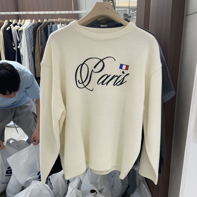 OHNIW韓國直郵女士新品時尚熱賣職業人氣25春夏真品休閑衛衣OHNIW-男裝衛衣圖色1
