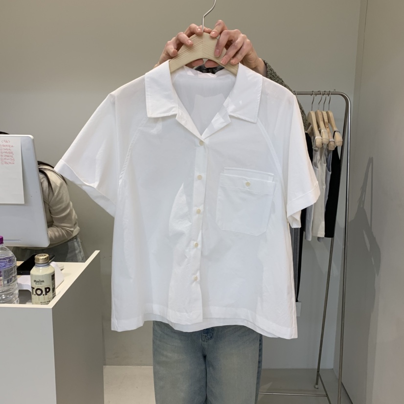 OUTRENE東大門代購女裝新品休閑25春夏推薦真品襯衫蕾絲衫口袋OUTRENE襯衫/蕾絲衫圖色3