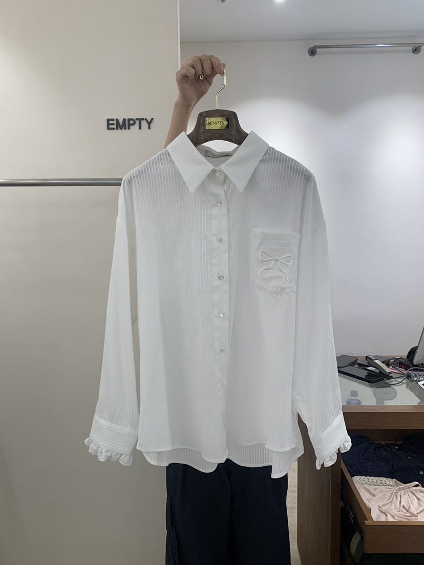 EMPTY韓國直郵女裝新品25春夏熱賣推薦職業休閑時尚襯衫蕾絲衫MARI CO襯衫/蕾絲衫圖色2