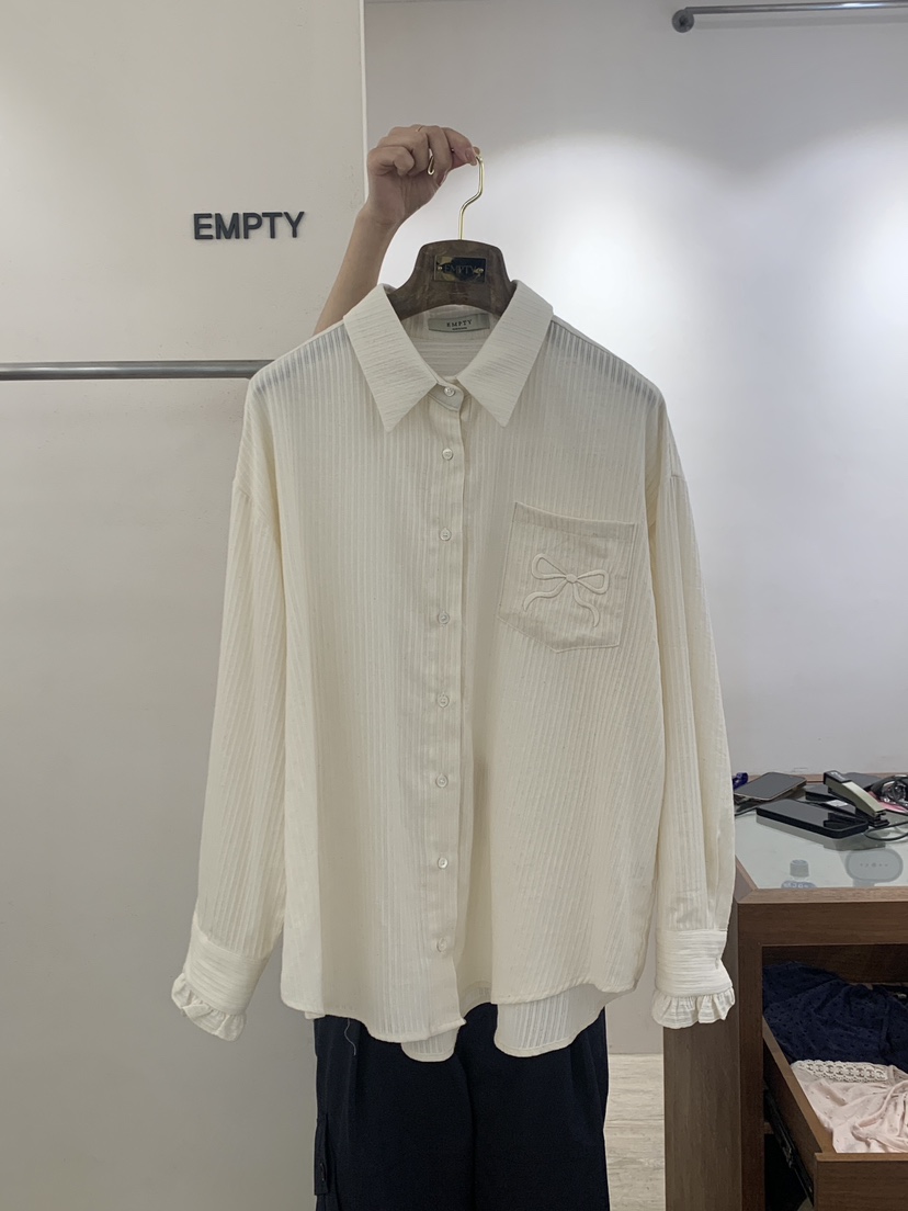 EMPTY韓國直郵女裝新品25春夏熱賣推薦職業休閑時尚襯衫蕾絲衫MARI CO襯衫/蕾絲衫圖色3