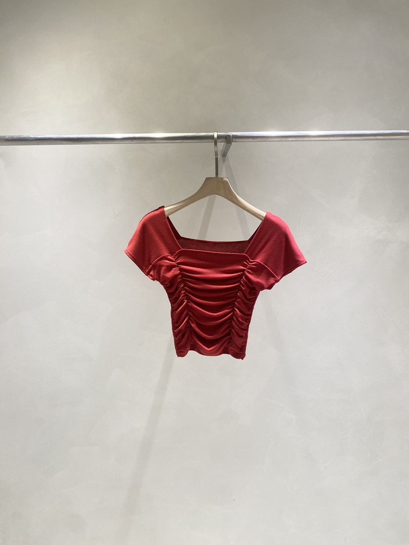 TOO HOT韓國直郵女裝新品時尚休閑25春夏熱賣推薦真品T恤褶皺TOO HOTT恤圖色3