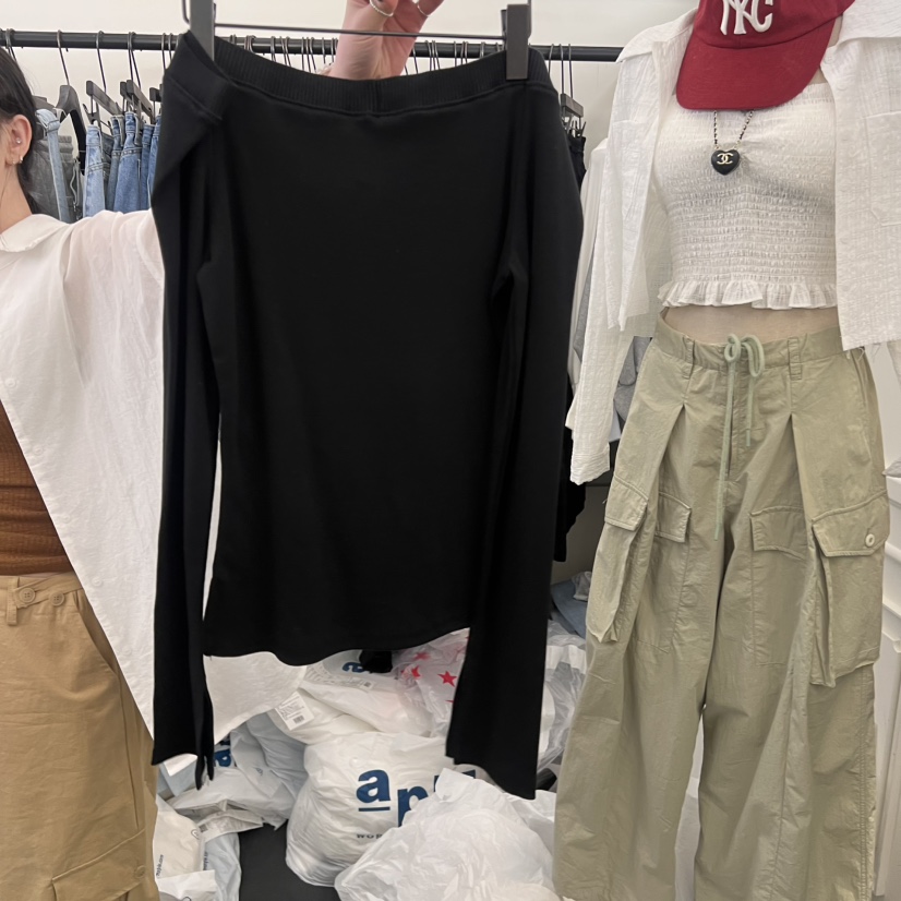 VIRKIN東大門代購女裝新品真品25春夏職業時尚休閑熱賣長袖T恤VIRKIN長袖T恤