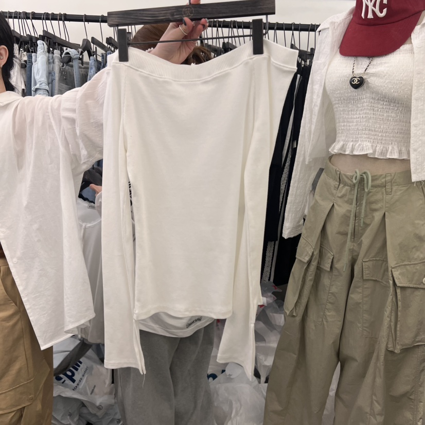 VIRKIN東大門代購女裝新品真品25春夏職業時尚休閑熱賣長袖T恤VIRKIN長袖T恤