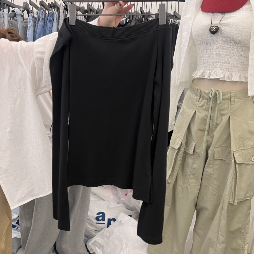 VIRKIN東大門代購女裝新品真品25春夏職業時尚休閑熱賣長袖T恤VIRKIN長袖T恤圖色2