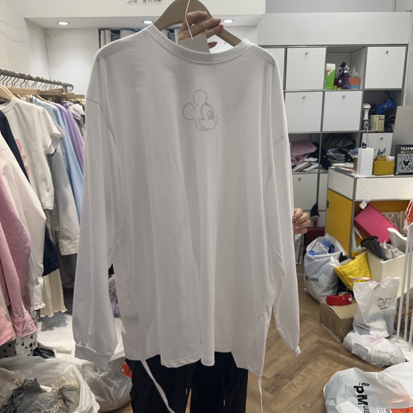 DE LINE韓國直郵女裝新品休閑25春夏熱賣職業時尚真品長袖T恤DE LINE長袖T恤圖色2