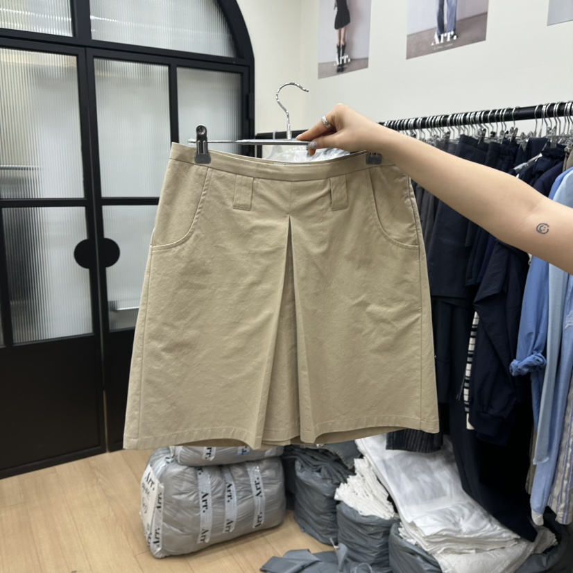 ARR東大門實拍女裝新品人氣職業休閑25春夏真品短褲不含腰帶ARR短褲圖色3