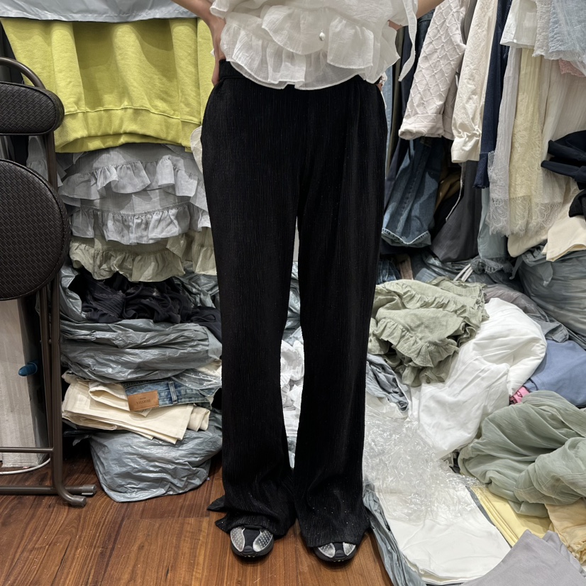 BERTHA東大門代購女裝新款時尚人氣真品25春夏休閑休閑褲褶皺BERTHA休閑褲圖色2