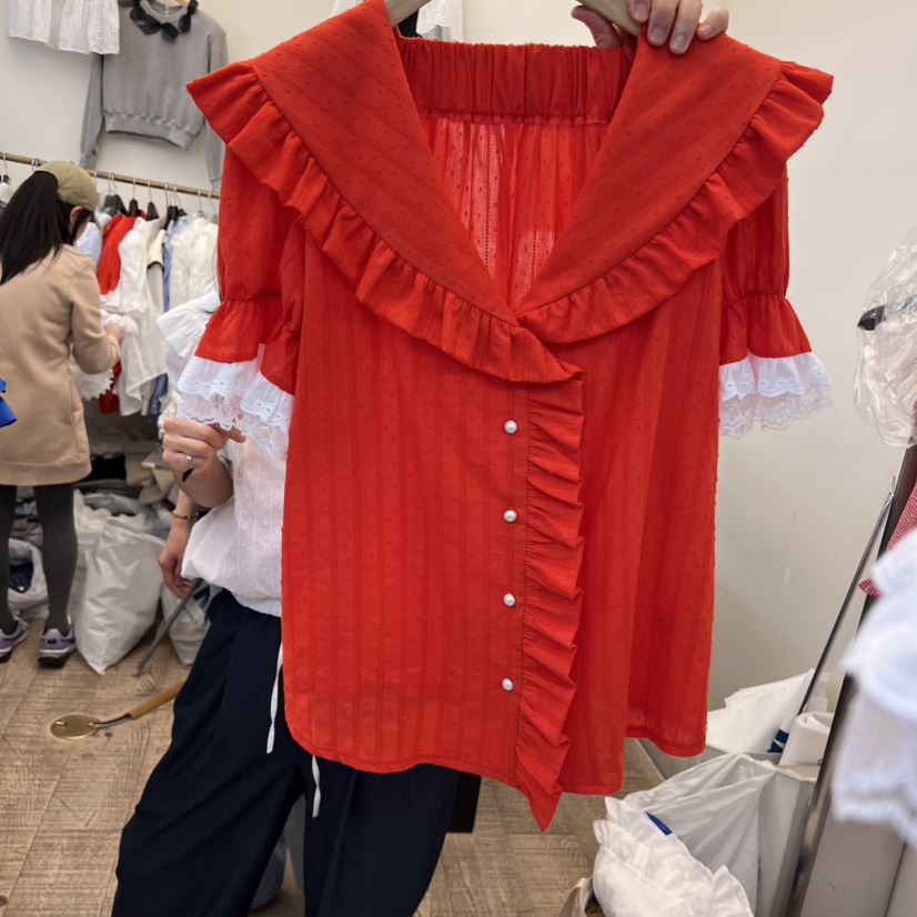 BEEN-A韓國直郵女裝新品真品人氣25春夏推薦時尚襯衫蕾絲衫BEEN-A襯衫/蕾絲衫圖色2