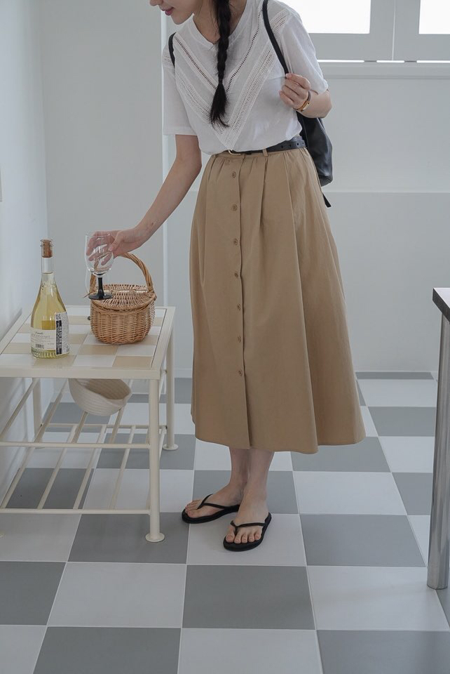 LA_TERRE韓國直郵㊣東大門實拍女裝新品推薦半身裙中短裙不含腰帶LA_TERRE半身裙/中短裙