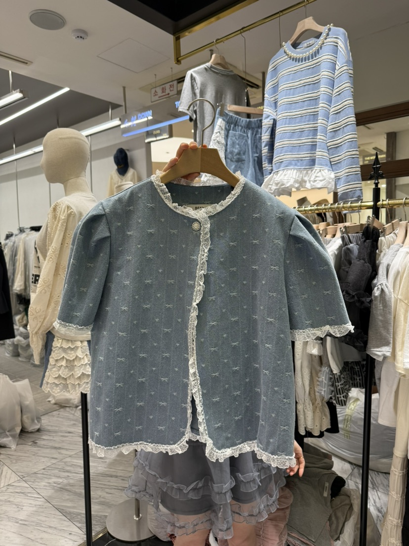 BE&BE韓國直郵㊣女裝新品時尚25春夏休閑熱賣夾克蝴蝶結BE&be夾克