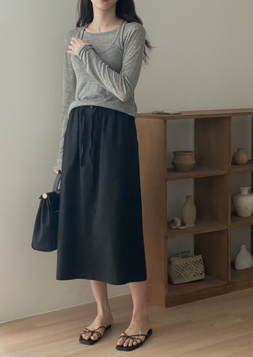 TIZZI韓國直郵㊣女裝新品職業熱賣人氣推薦25春夏半身裙中短裙TIZZI半身裙/中短裙