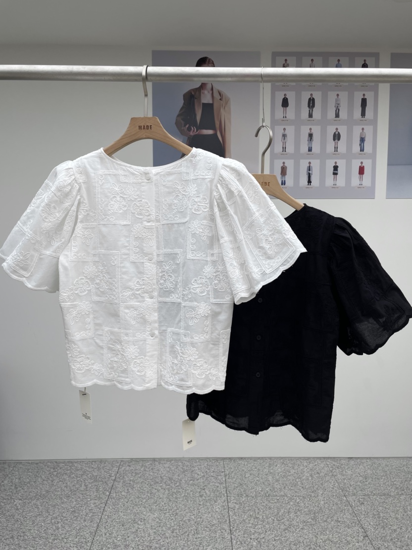 MADE-P韓國直郵㊣女裝新品休閑人氣25春夏熱賣職業襯衫蕾絲衫MADE-P襯衫/蕾絲衫