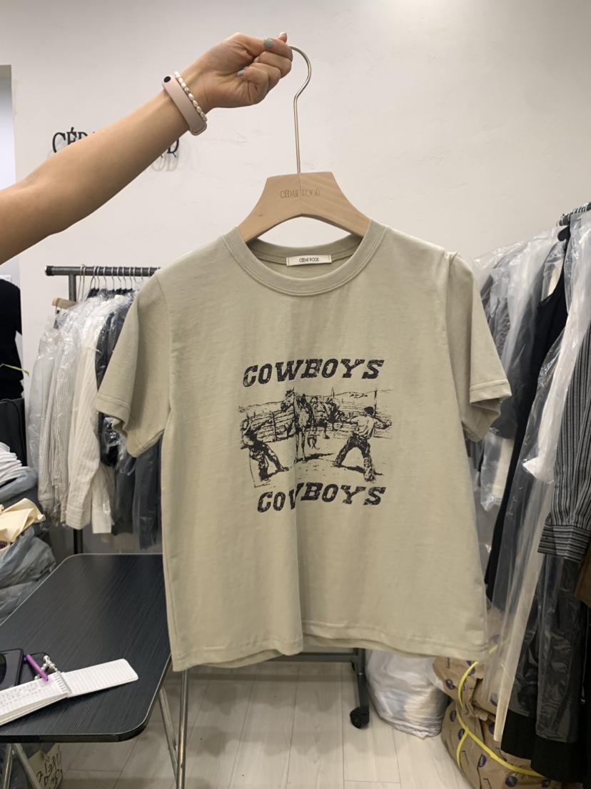 CEDARWOOD韓國直郵㊣女裝新品職業25春夏推薦熱賣休閑人氣T恤CEDARWOODT恤圖色3