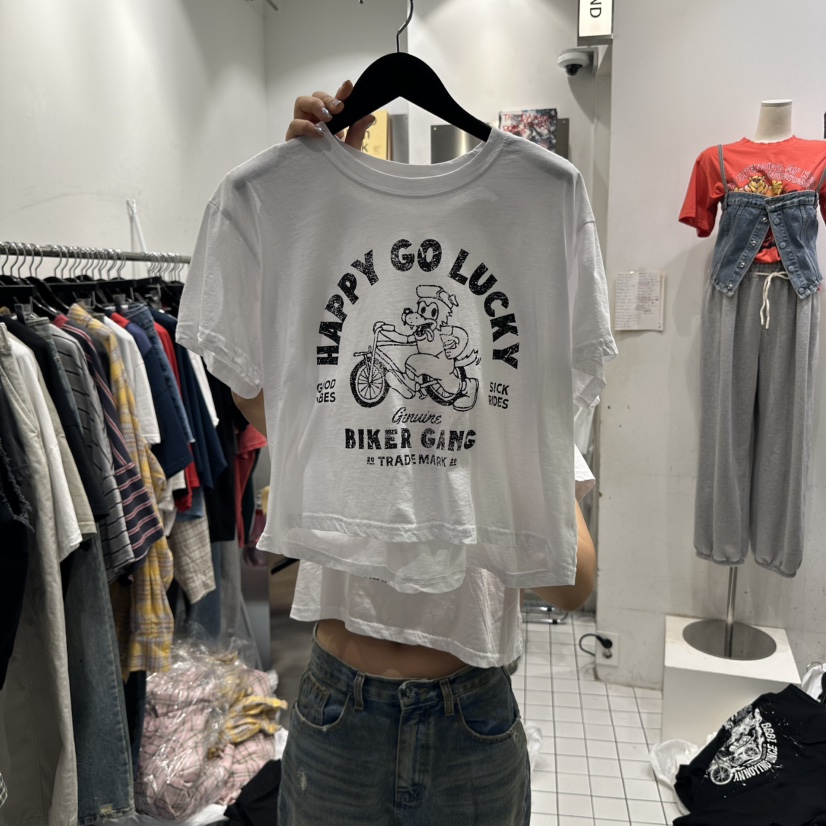 THE WEEKND韓國直郵㊣女裝新品熱賣職業25春夏休閑T恤短款THE WEEKNDT恤