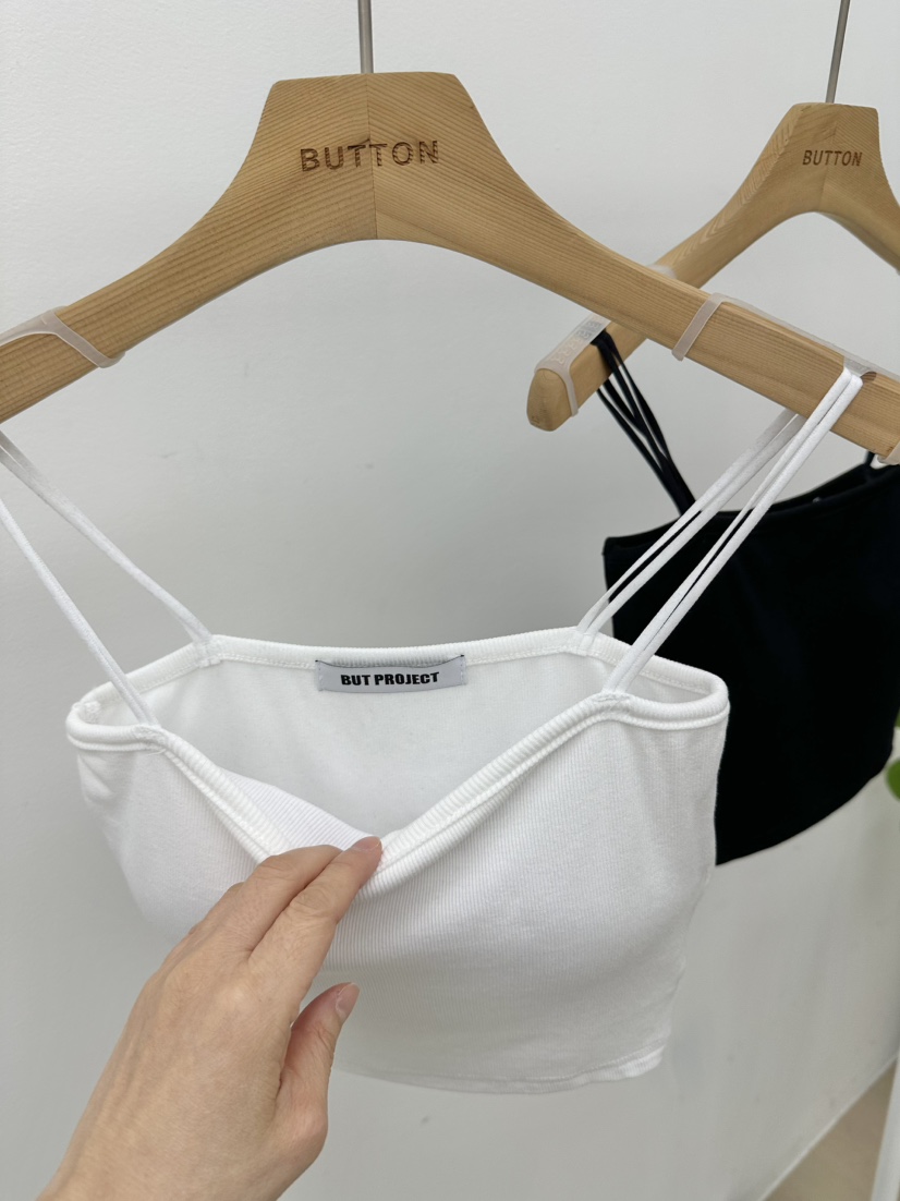 BUT韓國㊣直郵東大門代購女裝新品25春夏熱賣人氣吊帶背心短款button吊帶/背心