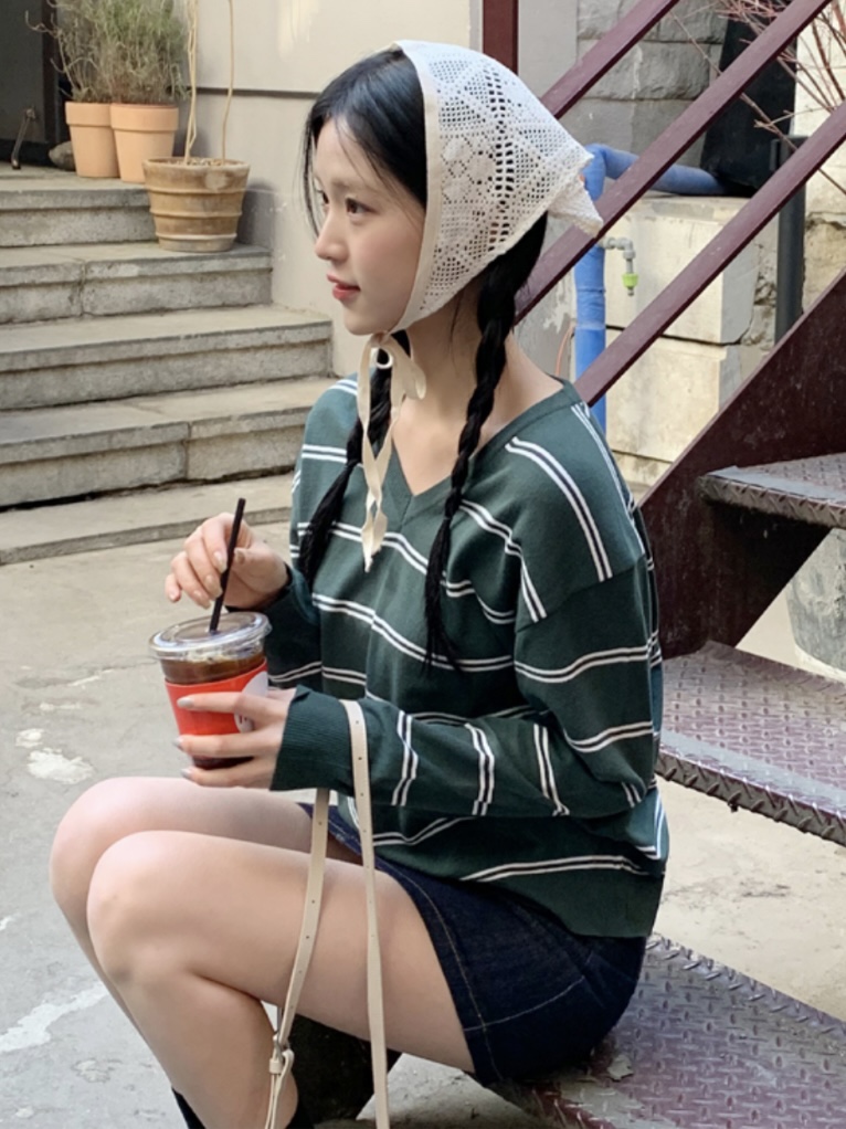 WOOD韓國直郵㊣東大門實拍女裝新款推薦時尚熱賣25春夏針織衫WOOD針織衫