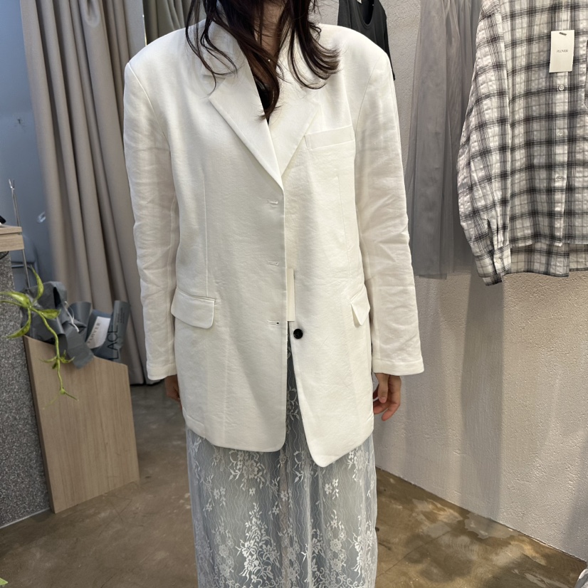 PLOVER直郵韓國代購㊣女裝新款人氣25春夏熱賣時尚夾克亞麻PLO_VER夾克圖色2