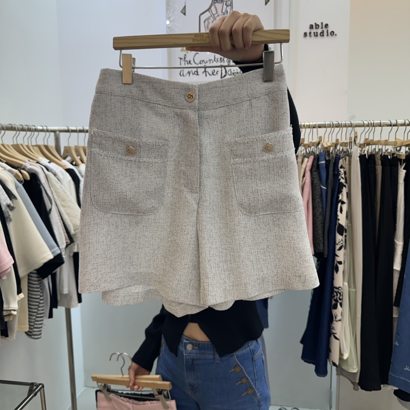 ABLESTUDIO韓國㊣直郵東大門代購女裝新款熱賣25春夏短褲粗花呢ABLE STUDIO短褲