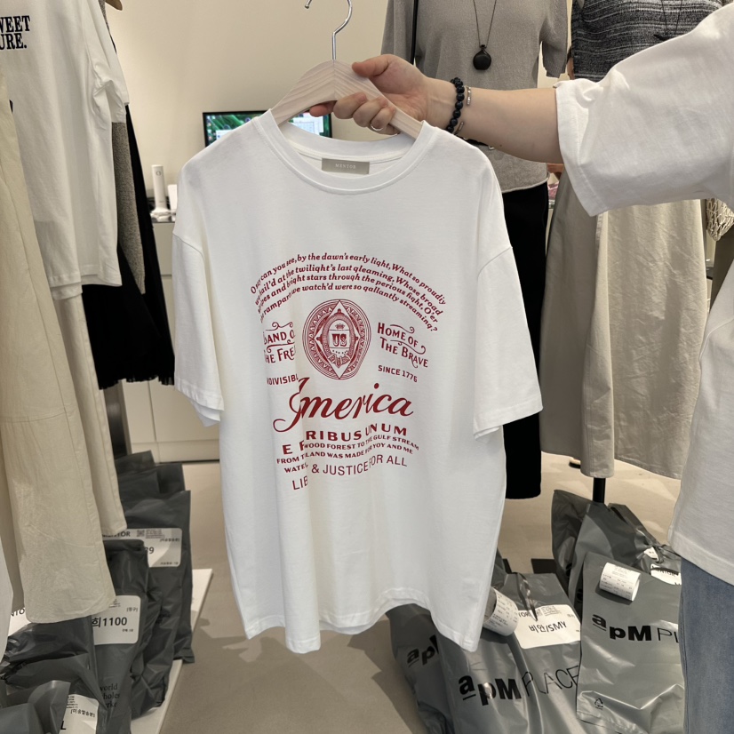 MENTOR韓國直郵㊣東大門實拍女裝新款25春夏熱賣休閑推薦T恤MENTORT恤圖色2