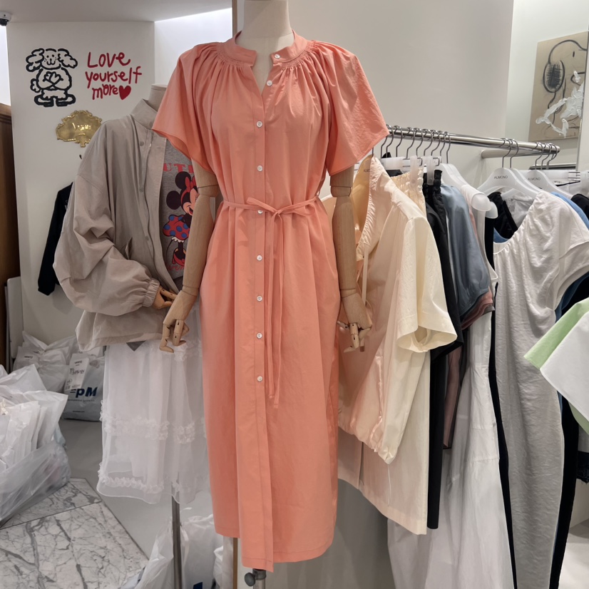 ALMOND韓國㊣直郵東大門代購女裝新品人氣熱賣連衣裙含腰帶ALMOND連衣裙