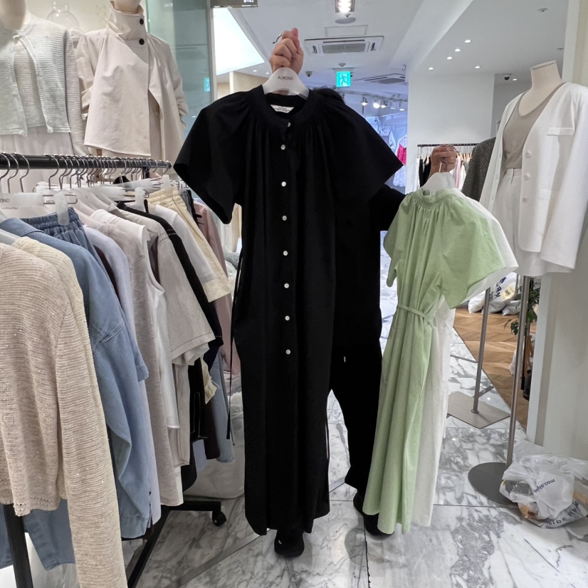 ALMOND韓國㊣直郵東大門代購女裝新品人氣熱賣連衣裙含腰帶ALMOND連衣裙圖色3