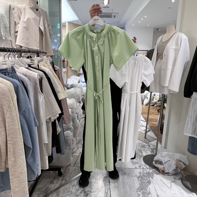 ALMOND韓國㊣直郵東大門代購女裝新品人氣熱賣連衣裙含腰帶ALMOND連衣裙圖色4