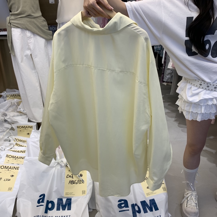 ROMAINE韓國直郵㊣東大門實拍女裝新款時尚推薦襯衫蕾絲衫亞麻ROMAINE襯衫/蕾絲衫