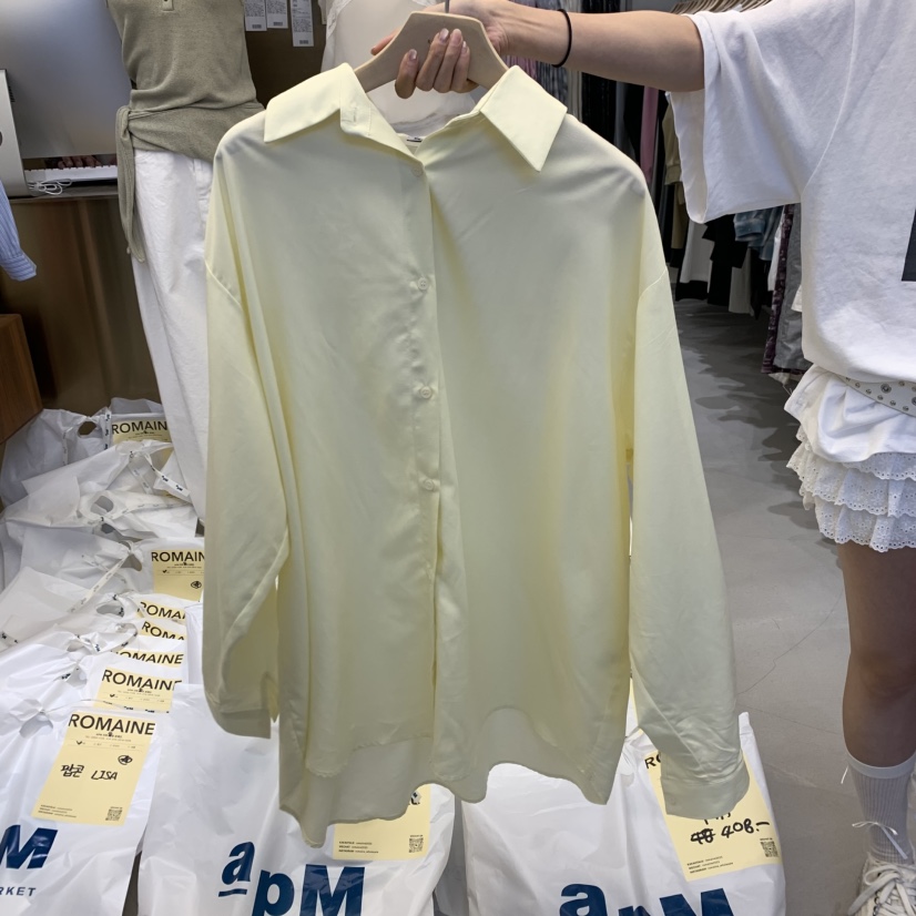 ROMAINE韓國直郵㊣東大門實拍女裝新款時尚推薦襯衫蕾絲衫亞麻ROMAINE襯衫/蕾絲衫